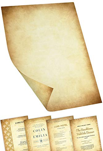 Astra Print Augustus Vintage Scroll Parchment Effect Paper A4, 100 Sheets
