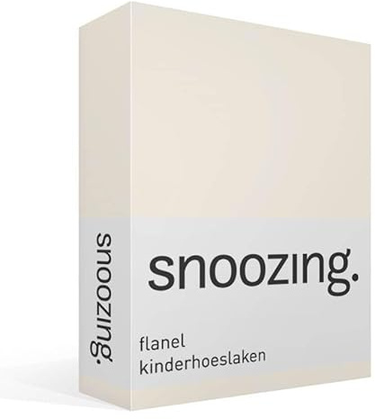 Snoozing - Drap-Housse lit Enfant en Flanelle - Lit à barreaux - 60x120 cm - Ivoire