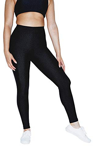 American Apparel Legging en Tricot Nylon, Noir, S Femme