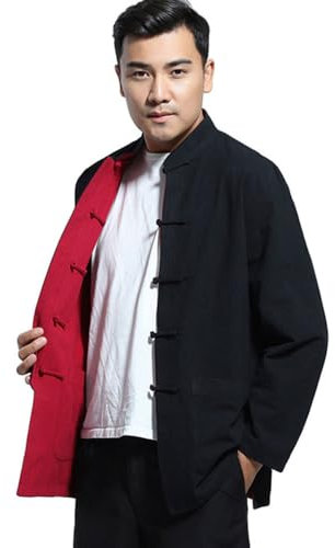 G-LIKE Tai Chi Uniform Bekleidung - Traditionelle chinesische Kampfkunst Wing Chun Shaolin Kung Fu Taekwondo Trainingskleidung Bekleidung Bekleidung für Männer Frauen Arthritis (schwarz & rot, L)
