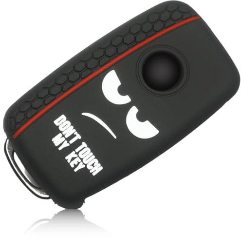FOAMO Autoschlüssel-Hülle Kompatibel Mit VW Golf 6, SEAT, SKODA - Silikon-Schutz-Hülle für Schlüssel - Don't Touch My Key