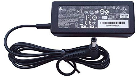 45W Delta Laptop AC Adapter for Toshiba Netbook NB500 NB510 19V 2.37A Battery Charger Power Supply Unit PSU Adaptor Pin Size 5.5 * 2.5mm & UK Power Cable