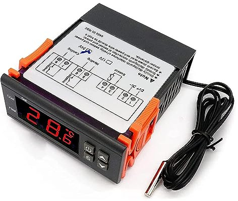 RUIZHI Digitaler Temperaturregler DC 24V 10A Digital Thermostat mit Temperaturfühler Sensor Sonde für Aquarium