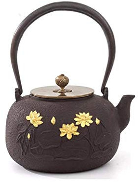 SMSOM Tetera de Hierro Fundido - Ondas de Tranquilidad, 1.2L Juego de té de Agua Home Crafts Iron de Hierro Fundido Teteras