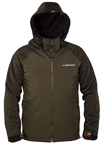 Tandem Baits Warme Softshell-Jacke für Herren | Männer Softshell Jacke | Kapuzenjacke Windjacke Wanderjacke | Camping Angeln Wandern Outdoor Sport | Wasserdicht Windschutz Atmungsaktiv Tactical