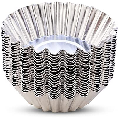 JOGILBOY 20 stampi usa e getta in alluminio per crostate di uova, mini teglie e stagnola per cupcake, torte, biscotti, torte, pasticcini, pasticcini, pasticcini, budini al cioccolato