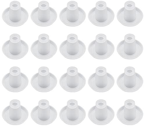 ECSiNG Lot de 20 bouchons de bouton de rail inférieur pour stores horizontaux transparents en plastique pour stores en bois ou en faux bois