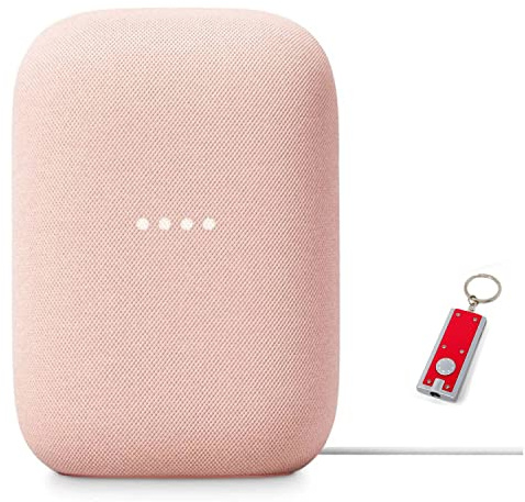 Google Audio Bluetooth Speaker with Keychain LED - Wireless Music Streaming - Sand Pink