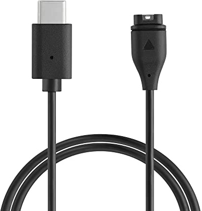kwmobile Smart Watch Charger Cord for Garmin Instinct 2 Solar/Instinct 2 / 2X / 2S / Crossover/Tide - Smart Watch Charger USB Cable - Black