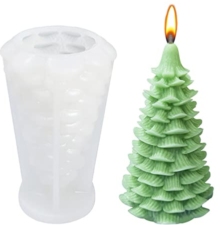 Keho Keho Kehongdun 3D Weihnachtsbaum Kerzengießform,Schnee-Tannenbaum Silikonformen, Kerzenform Wiederverwendbar, Epoxy-Formen Harzform für Kunsthandwerk, Herstellung, Christbaumschmuck