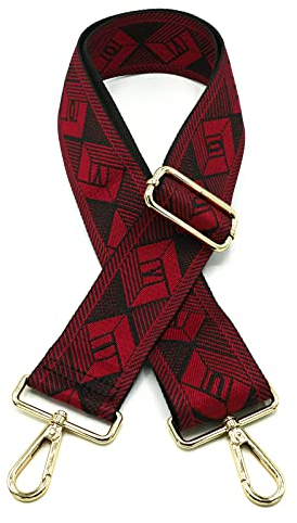 Angtex Taschengurt Schultergurt zum Wechseln für Damen-Handtaschen, verstellbar, 5 cm breit Karo weinrot