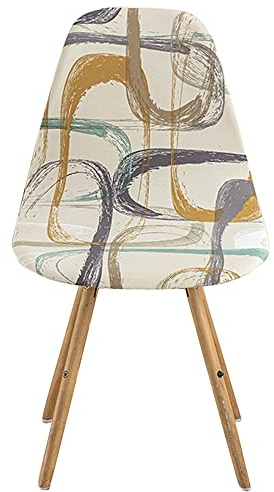 Meigeh Coprisedie da pranzo scandinave Fodera per sedia scandinava per sala da pranzo a forma curva 4 pezzi