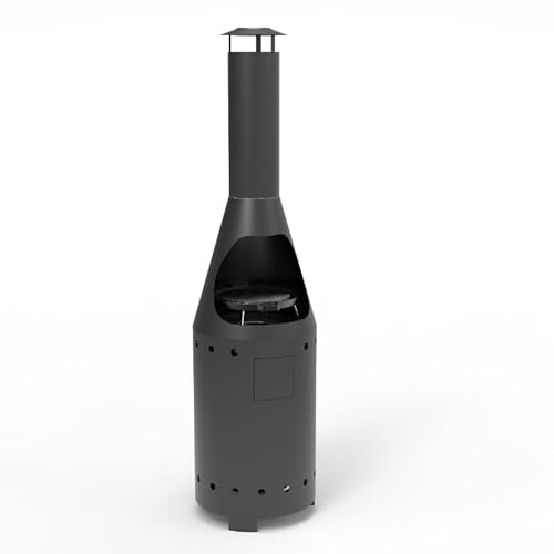 Casa Mia Alto Gas Chiminea with Cooking Griddle: Ultimate Patio Heater, BBQ Grill and Stylish Chiminea for Garden