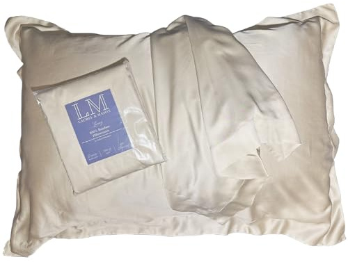 2-pack 100 % bambu Oxford örngott, 400 trådtäthet, supermjuk och allergivänlig, standardstorlek 50 x 75 cm med kuvertstängning (champagne)