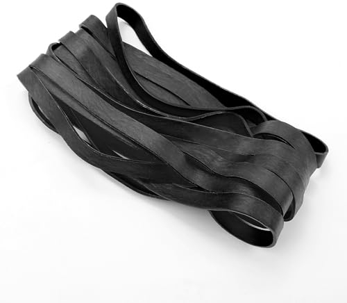 Heavy Duty Rubber Bands 20 Pcs Black Large Thick Elastic Rubber Bands 20x1CM Trash Can Band Rope Strong Durable Wide Wrapping Bands for Industrial Home Office School File Folders Garbage Can