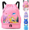 AUNGKWANG Sporttasche Mädchen, Meerjungfrau Schwimmtasche Kinder, Rucksack Schwimmen Kinder, 30 * 16 * 42 Cm Meerjungfrau Schwimmrucksack fur Mädchen Schwimmstrand Einkaufssack