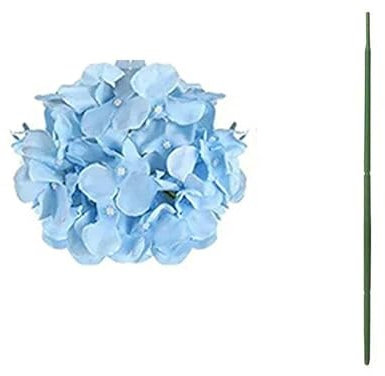 ZFISH 50 pièces Fleurs d'hortensia artificielles têtes d'hortensia en Soie pour Mariage-tiges bleues-50 pièces