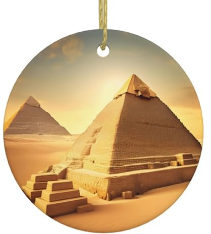 Piramide egiziana in ceramica stampa deserto ornamenti da appendere rotondi decorazioni natalizie decorazione casa vacanza negozio centro commerciale Decor