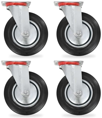 ShGaxin Lenkrollen 4 STK. 200 mm, Transportrollen, Rollen Werkbank, Lenkrollen Für Möbel, Möbelrollen, Rollen Für Schirmständer, Strandkorbrollen,