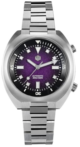 San Martin YN55 Mechanische Herren-Taucheruhr Automatik Edelstahl Taucharmbanduhr, 200 m wasserdicht, V 1, Taucher