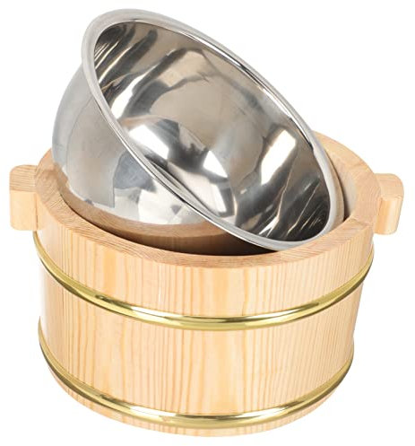 Cabilock Cubo de Madera para Arroz y Barril de Sushi Ligero y Multifuncional, Contenedor de Almacenamiento para Alimentos en Cocina Doméstica y Restaurantes