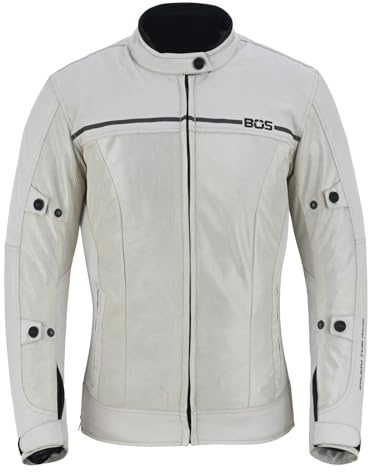 BOSmoto Damen Motorradjacke Textil Grau – Sommerjacke mit ergonomischen Protektoren,Damen Motorrad Roller Textil Jacke Damen Motorrad Sommer Jacke