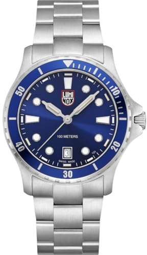 Luminox Analog schweizisk kvartsurverk klocka för män med armband i rostfritt stål XS.0943, silver, Militär