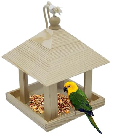 Vogelfutterstation aus Holz, Vogelfutterstation mit großer Kapazität | Abnehmbare große Kapazität, wetterfeste Gartendekoration, kreative Dekoration des