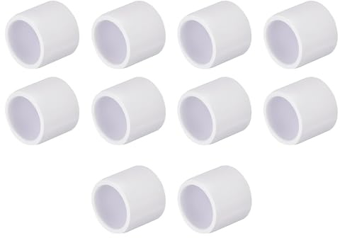 TA-VIGOR 10Pcs 1/2 Inch PVC Pipe End Cap Fittings – Slip Socket Plug Adapters for External Pipe Ends, DIY Shelves, Garden Support, Storage Frames