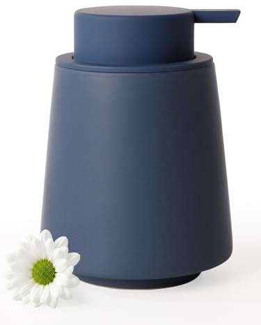 Autumnlife Seifenspender Keramik, 400ml Spülmittelspender Küche Seifenspender mit Großer Pumpenkopf, Nachfüllbarer Flüssigseifenspender Matt Soap Dispenser für Küche, Bad - Blau