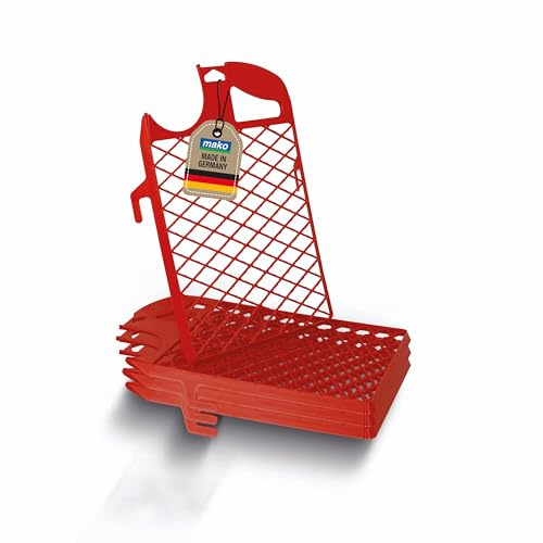 4X mako Farbabstreifgitter easyCLEAN 19x23cm integrierte Abstreifmulde | Bruchsicher aus 100% Recycling-Kunststoff, gewellte Gitterstruktur für gleichmäßiges Farbaufnahmeverhalten