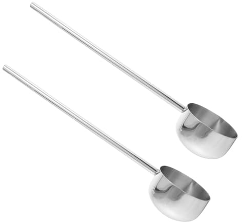 Ipetboom 2pièces Lot de Louches à Soupe Acier Inoxydable Long Manche pour Cuisson Précise Serviettes et Versement Sécurisé