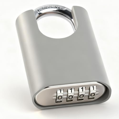 CENBEN Heavy Duty Combination Padlock Outdoor with 4 Digit Code, Weatherproof & Waterproof Security Combination Lock Digital Padlock for Gate, Shed, Fence, School, Gym, Garage