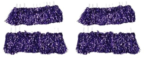 Pompon Per Cheerleader 48 pezzi Pompon da cheerleading in lamina metallica con manico in plastica for adulti e bambini, festa delle cheerleader