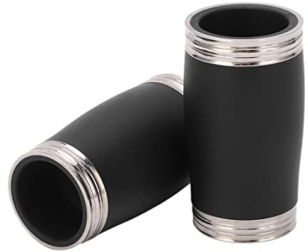 Eujgoov 2PCS B-Klarinetten-Stimmrohr, 58-mm-Klarinettenzubehör aus Metall und Kunststoff mit Glänzender Oberfläche