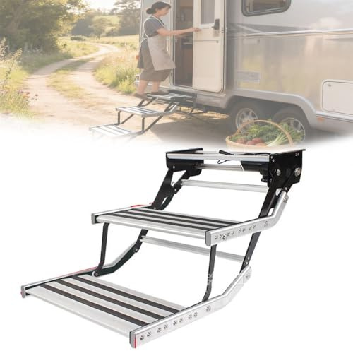 Marchepied électrique pliable et escamotable, marchepied pour camping-car, marchepied pliable pour camping-car, escalier électrique rétractable simple pour camping-car, capacité de charge de 200 kg,