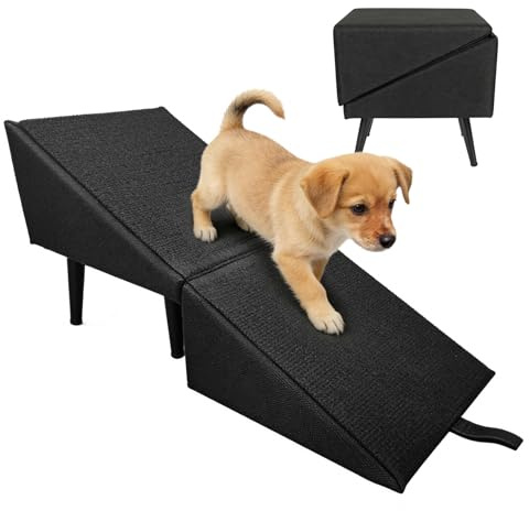 Rampa per Cani, Scale Multifunzionali per Cani Scale Antiscivolo per Animali Domestici per Letto e Divano Rampa Pieghevole per Animali Domestici Nero con Ventose Antiscivolo per Cane e Gatti