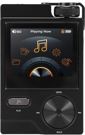 Oreilet Lettore MP3 HiFi, Lettore Musica Digitale Lossless con Schermo LCD 2,0, Memoria Integrata da 64 GB, Supporta MP3 WMA WAV APE FLAC AAC OGG DSD, per Donne Uomini Bambini