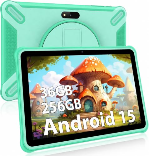 Generico Tablet 10 pollici Android 15 Tablet,36 GB RAM + 256 GB ROM (1 TB su scheda TF), 8000 mAh, Parentale Controllo,5G Wi-Fi,schermo HD IPS,tablet per l'istruzione,Verde