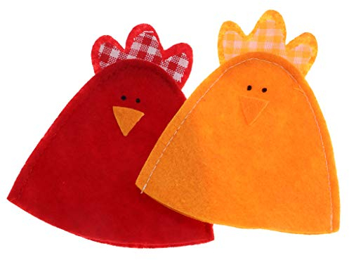 Gazechimp Eierwärmer 2er Set Küken, 9 x 11cm, aus Vliesstoff, Ostern-Deko, Oster Dekoration