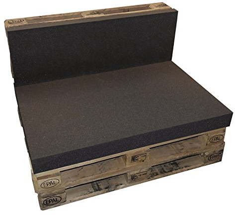 Prosanvita Palettenkissen-Set, grau, Moderne Sitzkissen für Paletten im Innen- und Außenbereich, ideal als Hundeauflage, ohne Bezug