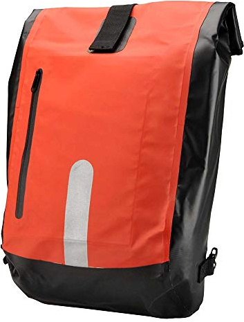 FISCHER Gepäckträger-Tasche für das Fahrrad, mit Rucksackfunktion, wasserdichtes Material, komfortable Handhabung, mit Reflektoren-Streifen