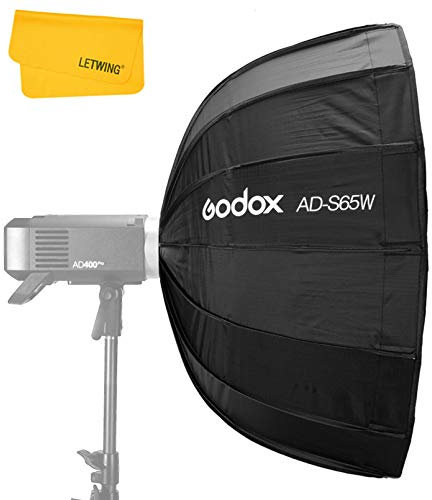 Godox AD-S65W 65cm/25.6inch Portable Softbox Soft Umbrella White Inside with GODOX Mount and Reflector Diffuser Grid for AD400 Pro AD300 Pro (AD-S65W)