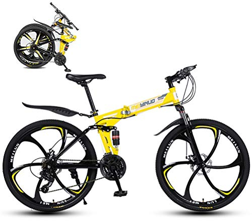 MTTKTTBD Mountainbikes Faltbares Leicht Faltrad mit Doppelte Stoßdämpfung,Quick-Fold-System 26 Zoll 21 Speed Klappfahrrad Folding City Bike mit Gabelfederung