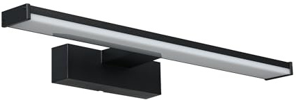 EGLO LED Wandlampe Pandella 1, Wandleuchte Spiegel | Spiegelleuchte aus Aluminium und Kunststoff, Badezimmer Lampe in Schwarz, Weiß, Feuchtraumleuchte, IP44, neutralweiß, L 40 cm