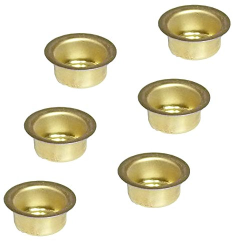 Auswahl Größe - Kerzentülle Kerzeneinsatz Kerzenhalter aus Metall, für Baumkerzen, Puppenkerzen, Pyramidenkerzen Tafelkerzen und Teelichter - Hier: 6 Stück Tülle 12 mm