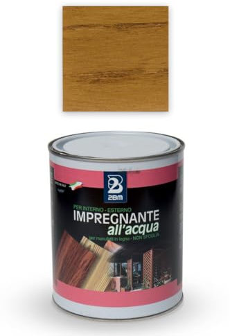 2BM Impregnante Legno all'Acqua Colore TEAK interni esterni SFOGLIA, NON PELLICOLA | Trattamento Preventivo Anti Raggi UV | Protezione da Agenti Atmosferici e Parassiti | Barattolo 750 ml