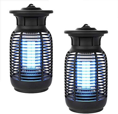 2PC Luz de mosquito Lámpara Antimosquitos Electrico con luz UV Suspensible, Mata Mosquitos, Moscas, Plagas, Trampa con Potente Rejilla de 1000 V, Aplicar para exterior/interior Recámara Cocina Oficina