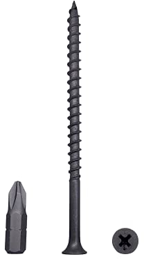 (Paquete de 80 unidades) Tornillos de acero al carbono para pared de yeso, madera y para sujetar aglomerado, cabeza de corneta Phillips, color fosfato negro, 4,8 x 90 mm, (80 unidades, 4,8 x 90 mm)