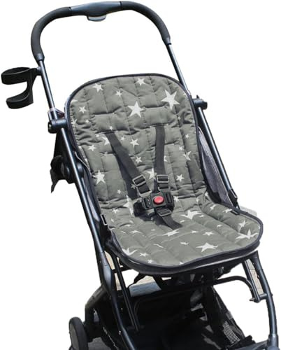 Baby Pushchair Seat Liner Stroller Seat Cushion Car Seat Insert Pad Soft Cotton Pram Padding Universal Reversible for Buggy Baby High Chair Washable Adjustable All-Seasons 78x36cm
